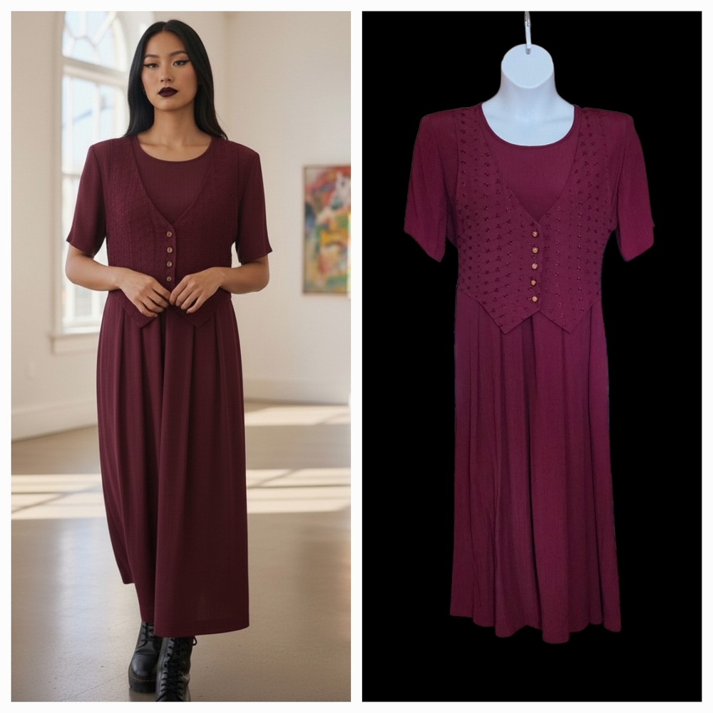 Just In Thyme Maxi Dress Vintage Whimsigoth Witchy Prairie Grunge Womens Size 14
